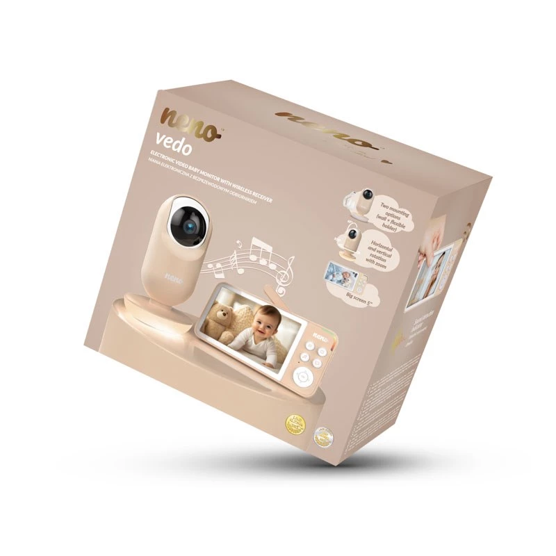 Vedo Cream elektroniskā mazuļa aukle ar bezvadu uztvērēju