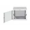 Pie sienas stiprināms 19 collu statņu skapis DIGITUS Dynamic-N DN-37106 — 9U, 600x600 mm, IP20, atslēgas slēdzene