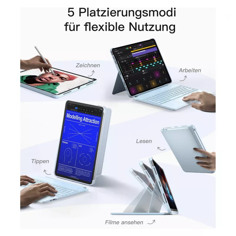 Tastatūra Inateck KB04118_BLUE iPad Air 6 Pro 12 13