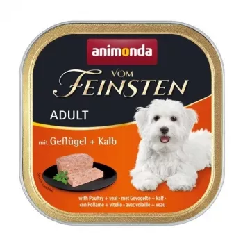 ANIMONDA Vom Feinsten Pieaugušiem mājputnu un teļa gaļas - mitrā suņu barība - 150g
