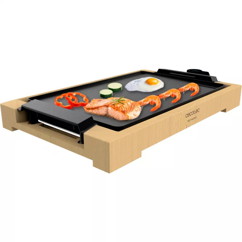 Galda grils Tasty&Grill 2000 Bamboo, elektriskā grila plāksne no koka, 2.000 vati