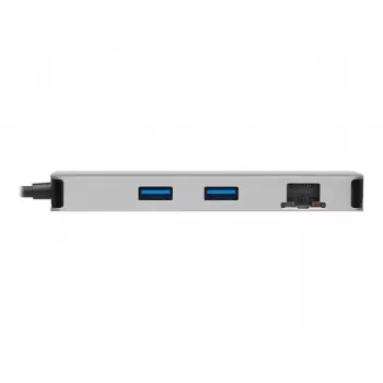Eaton Tripp Lite USB-C dokstacija, divi displeji - 4K 60 Hz HDMI, USB 3.2 Gen 1, USB-A centrmezgls, GbE, atmiņas karte, 100W PD uzlāde, pelēka - dokstacija - USB-C - 2 x HDMI - 1GbE (U442-DOCK)