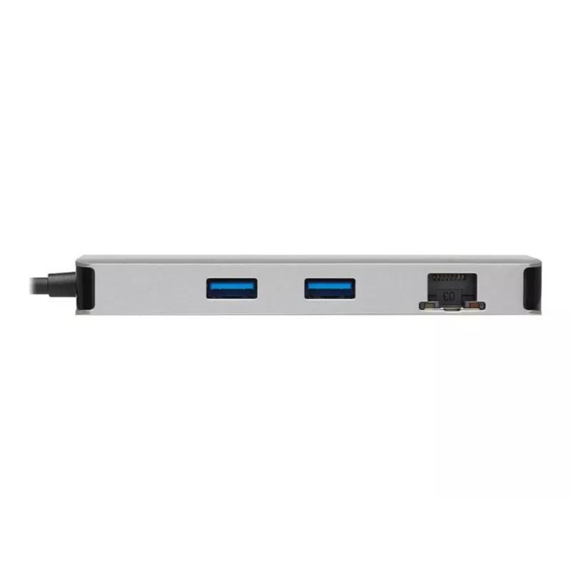 Eaton Tripp Lite USB-C dokstacija, divi displeji - 4K 60 Hz HDMI, USB 3.2 Gen 1, USB-A centrmezgls, GbE, atmiņas karte, 100W PD uzlāde, pelēka - dokstacija - USB-C - 2 x HDMI - 1GbE (U442-DOCK)