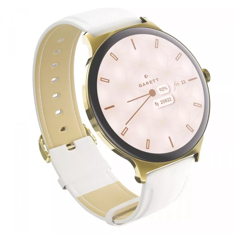 Smartwatch Garett Verona 2 Gold Mesh ar Bluetooth un sirdsdarbības monitoru