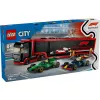 LEGO CITY 60445 F1 - Kravas auto ar RB20 un AMR24 F1 mašīnām