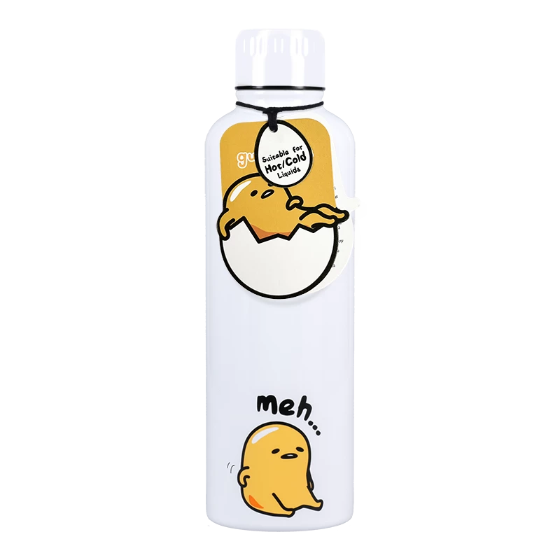 Metāla ūdens pudele Paladone Gudetama — izolēta nerūsējošā tērauda pudele ar rakstura dizainu