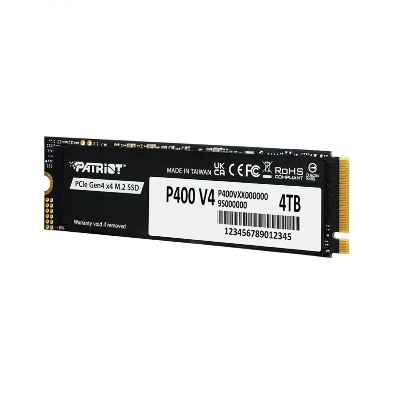 Solid State Drive PATRIOT P400 V4 4 TB M.2 NVMe (4000 GB, M.2, Melns)