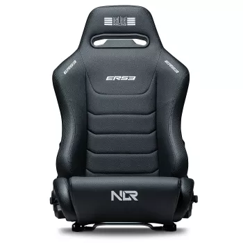 Racing stila noliecamais sēdeklis Next Level Racing ERS3 Elite Premium — melna PU āda, noliecama mugura, saderīgs ar kokpita/grīdas stiprinājumu