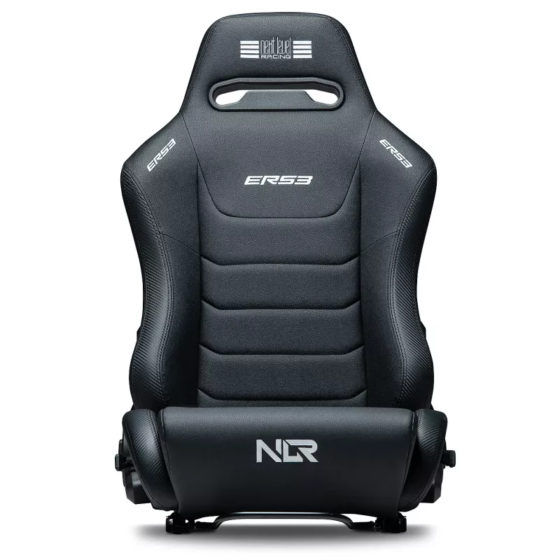 Racing stila noliecamais sēdeklis Next Level Racing ERS3 Elite Premium — melna PU āda, noliecama mugura, saderīgs ar kokpita/grīdas stiprinājumu