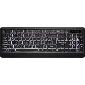 Klusā USB tastatūra ar fona apgaismojumu un zemiem taustiņiem