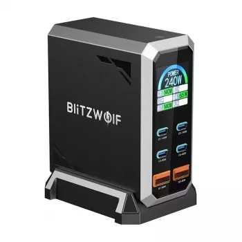 Blitzwolf BW-S31 2xUSB-A, 4xUSB-C, PD, 240W tīkla lādētājs
