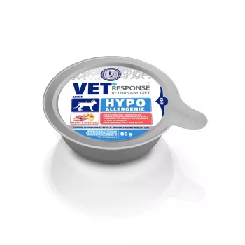 VET RESPONSE Hypoallergenic Rabbit - mitrā kaķu barība - 85g
