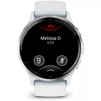 Viedpulkstenis GARMIN Venu 3 — 1,4 collu AMOLED, 45 mm korpuss, GPS, Wi‑Fi, 8 GB, Sudraba/Balts, silikona siksna