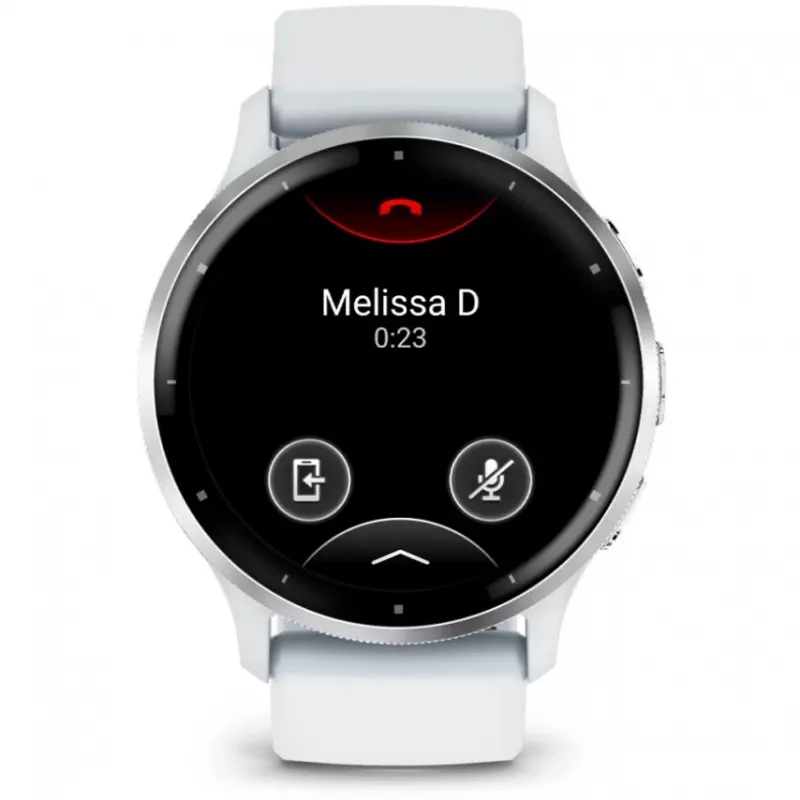 Viedpulkstenis GARMIN Venu 3 — 1,4 collu AMOLED, 45 mm korpuss, GPS, Wi‑Fi, 8 GB, Sudraba/Balts, silikona siksna