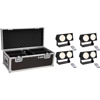 LED gaismekļu komplekts EUROLITE CBB-2 COB WW 4× ar transporta kasti