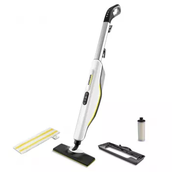 Tvaika mops Kärcher SC 3 UPRIGHT — 0,5 l tvertne, 1600 W, 30 s uzsilšana, noņemama tvertne, paklāju slīdnis