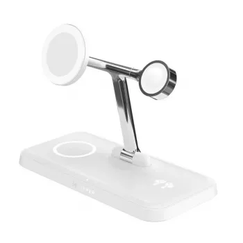 HYPER HJ3004WHGL mobilās ierīces lādētājs Austiņas, Viedtālrunis, Viedpulkstenis Sudrabs, Balts DC, USB Bezvadu uzlāde Ātrā uzlāde Iekštelpām