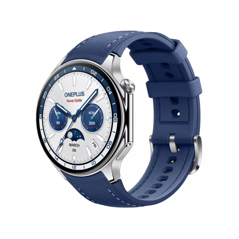 Viedpulkstenis ONEPLUS OnePlus Watch 2 47 mm, 1,43 collu AMOLED, 466×466, 32 GB, Wi‑Fi, GPS, Zils korpuss