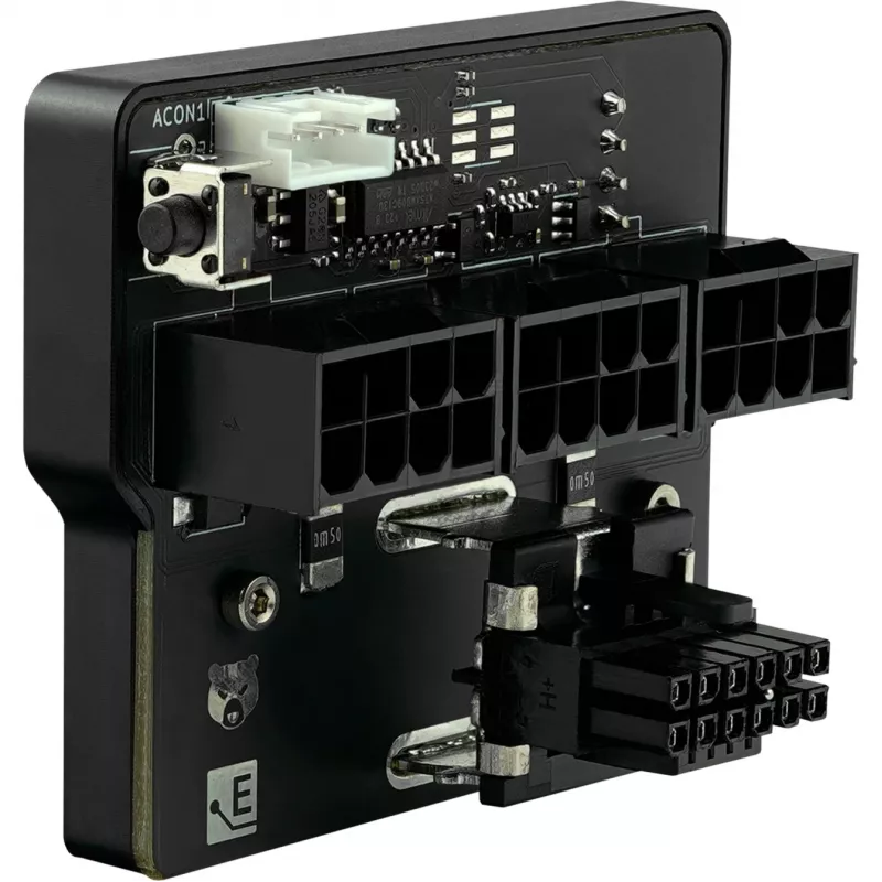 PCIe strāvas kabeļa adapteris Thermal Grizzly TG‑WV‑P38H1R 1×12VHPWR uz 3×8 kontaktu (reverss), melns