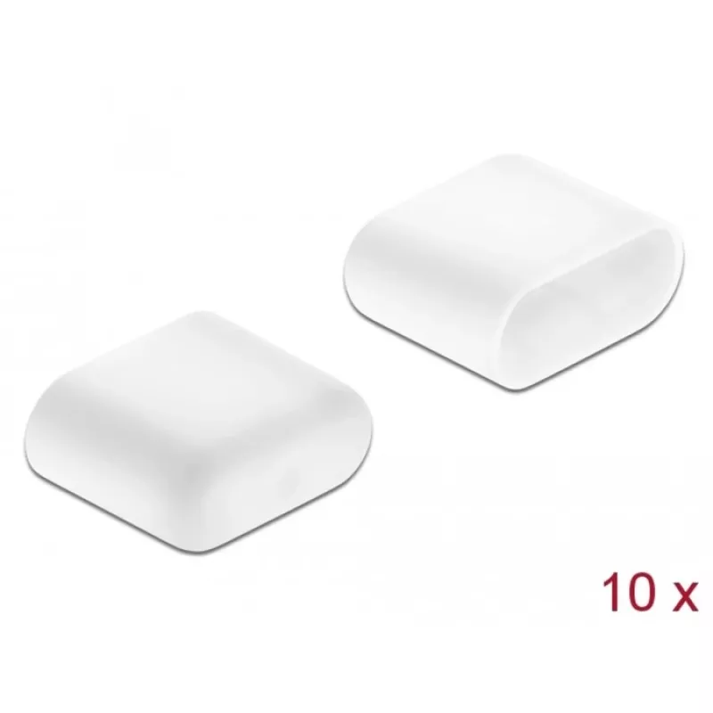 Putekļu vāciņš DeLOCK USB Type-C vīrišķais 10 gab. balts