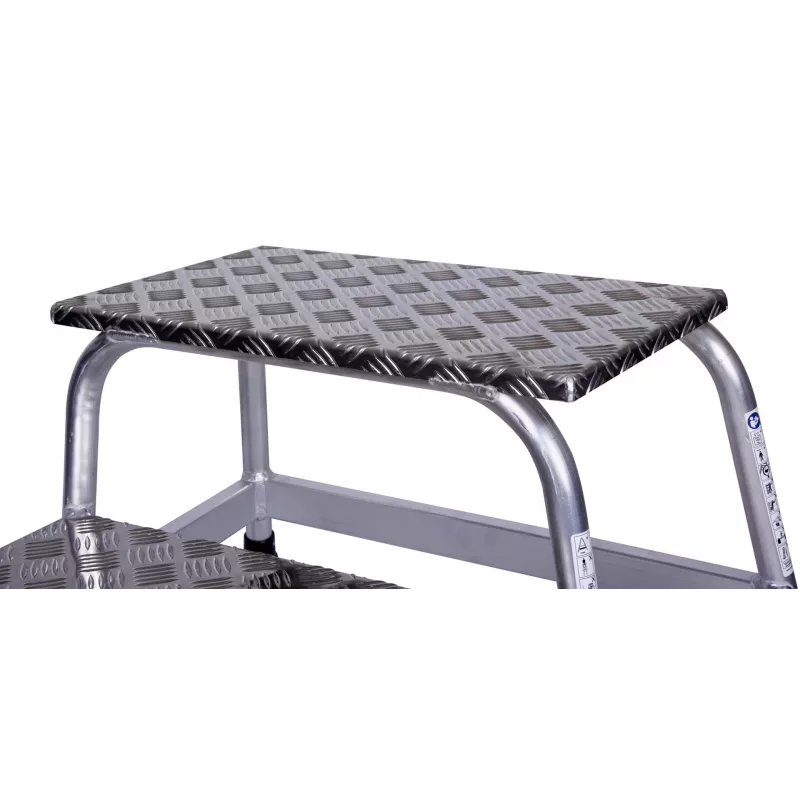 Pakāpienu ķeblītis Krause 805027, alumīnija, 2 pakāpieni, maksimālā slodze 150 kg, garums 680 mm, augstums 41 cm