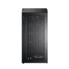 Montech X5M (B) Micro Tower PC korpuss — Micro‑ATX/Mini‑ITX, 3x120mm priekšā, 1x120mm aizmugurē, atbalsta ATX barošanas bloku, 2x3.5 collu + 4x2.5 collu, Melns