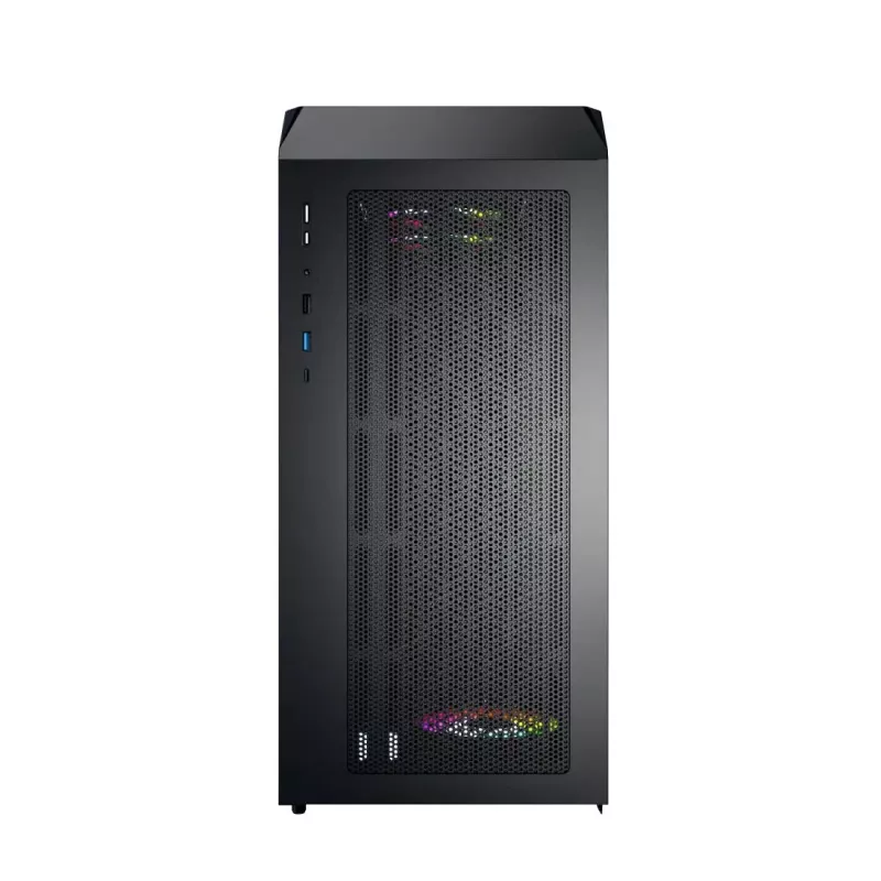 Montech X5M (B) Micro Tower PC korpuss — Micro‑ATX/Mini‑ITX, 3x120mm priekšā, 1x120mm aizmugurē, atbalsta ATX barošanas bloku, 2x3.5 collu + 4x2.5 collu, Melns