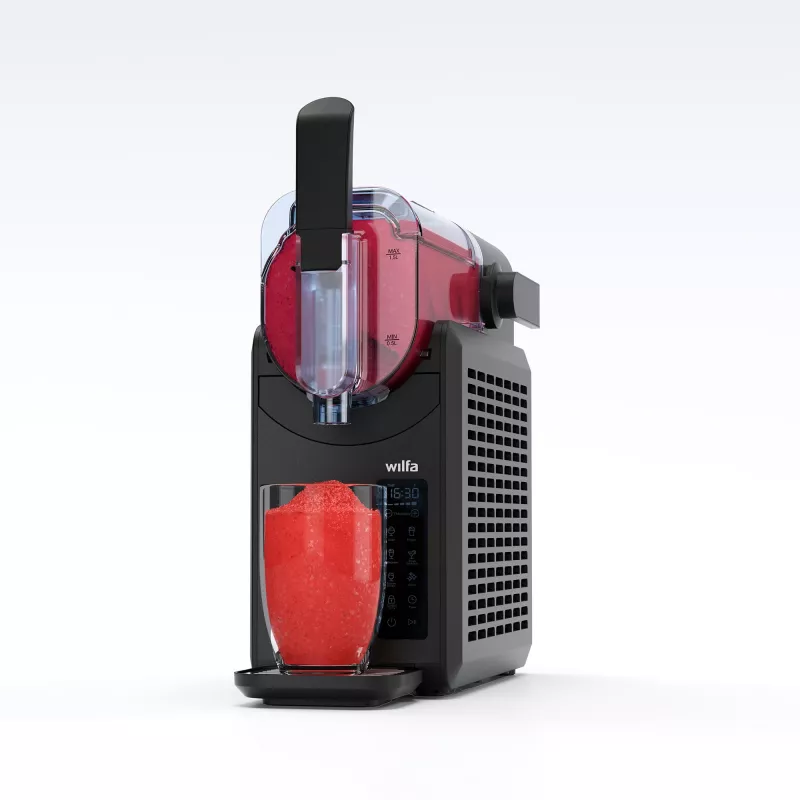 Pārnēsājams ledus kubiņu automāts Wilfa FDM1B‑TC2000, 220 W, kompakts uz galda virsmas, 175×430×445 mm
