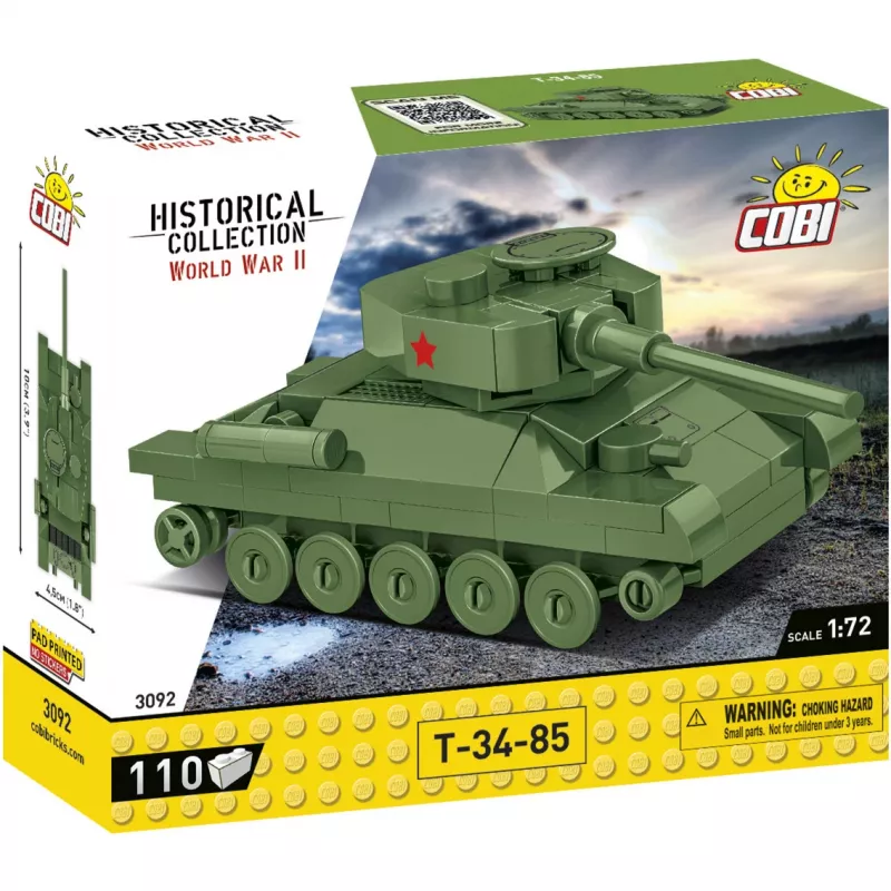 Būvējamais komplekts Cobi T-34-85 tanka modelis — 110 gab., vecums 6+, zaļš