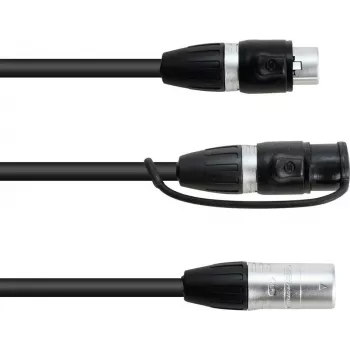 Adaptera kabelis EUROLITE 30227869 IP XLR 3‑pin spraudnis pret 2× IP XLR 3‑pin ligzda
