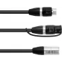 Adaptera kabelis EUROLITE 30227869 IP XLR 3‑pin spraudnis pret 2× IP XLR 3‑pin ligzda