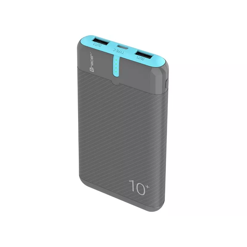 PowerBank EnerGo 10000mAh pelēkzils