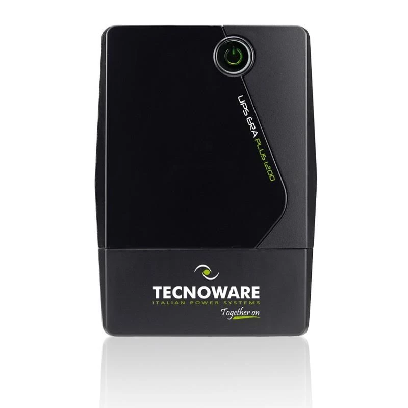 Nepārtrauktas barošanas avots TECNOWARE Era Plus 1600 — Line-interactive UPS 1,6 kVA / 1120 W, 2 maiņstrāvas rozetes, USB B tipa, melns
