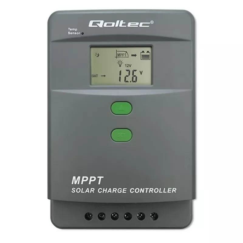Saules uzlādes kontrolieris QOLTEC MPPT 50A 12V/24V ar LCD, modelis 53664