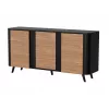 Kumode Cama Meble VOLARE 151 x 39 x 75 cm, melna/valrieksta, skaidu plātne