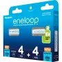 Uzlādējamās baterijas Panasonic Eneloop AA 2000 mAh (4 gab.) un AAA 800 mAh (4 gab.), Ni-MH, 1,2V, 8 gab.