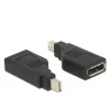Delock adapteris mini Displayport 1,2 vīrišķais > Displayport sievišķā 4K 90° pagriezts - DisplayPort adapteris - Mini DisplayPort (vīrišķais) leņķveida uz DisplayPort (sievišķā) leņķveida - Melna (65626)