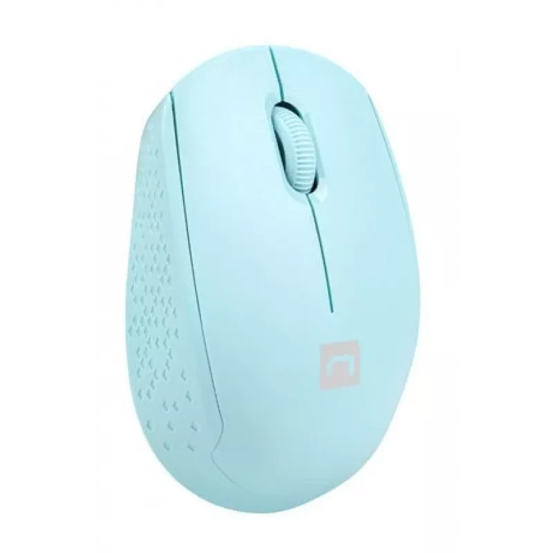 Bezvadu pele abām rokām NATEC STORK — Bluetooth + USB Type-A, 1600 DPI, 3 pogas, gaiši zila
