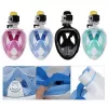 Pilnās sejas snorkelēšanas maska Free Breath M2068G S/M — Rozā, pretaizvīšanas, panorāmas skats