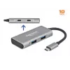 USB centrmezgls DeLOCK ārējais USB 10 Gbps USB Type-C centrmezgls 63260