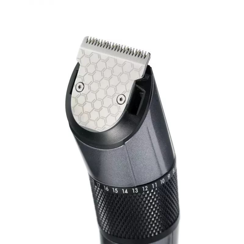 Matu trimmeris BABYLISS E976E — bezvadu, uzlādējams, 26 garuma soļi, 0,5 mm–25 mm, 40 mm asmens, titāna/nerūsējošā tērauda asmeņi, 60 min darbības laiks
