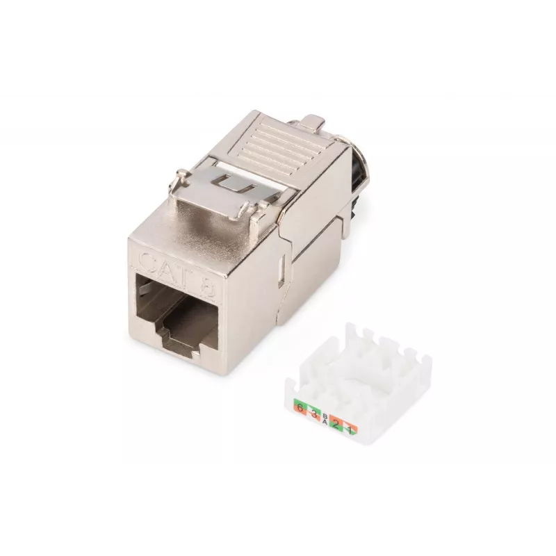 Keystone Module Digitus CAT 8.1 RJ-45 Shielded plakans balta