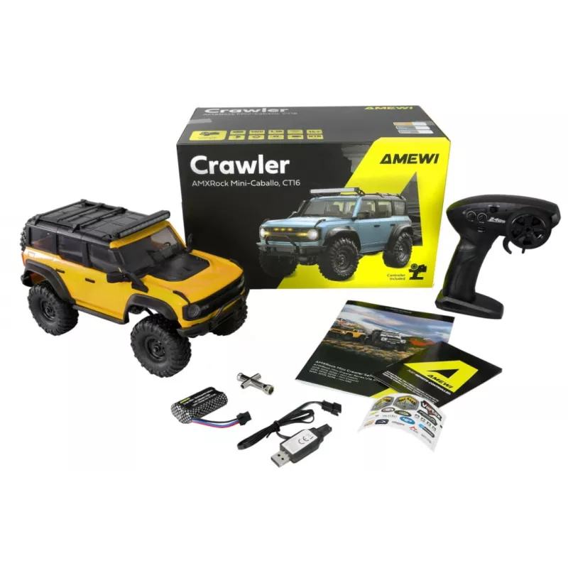 RC kāpurķēžu auto Amewi Mini-Cabalo AMXRock 4WD 1:16 RTR, elektrisks, gatavs braukšanai