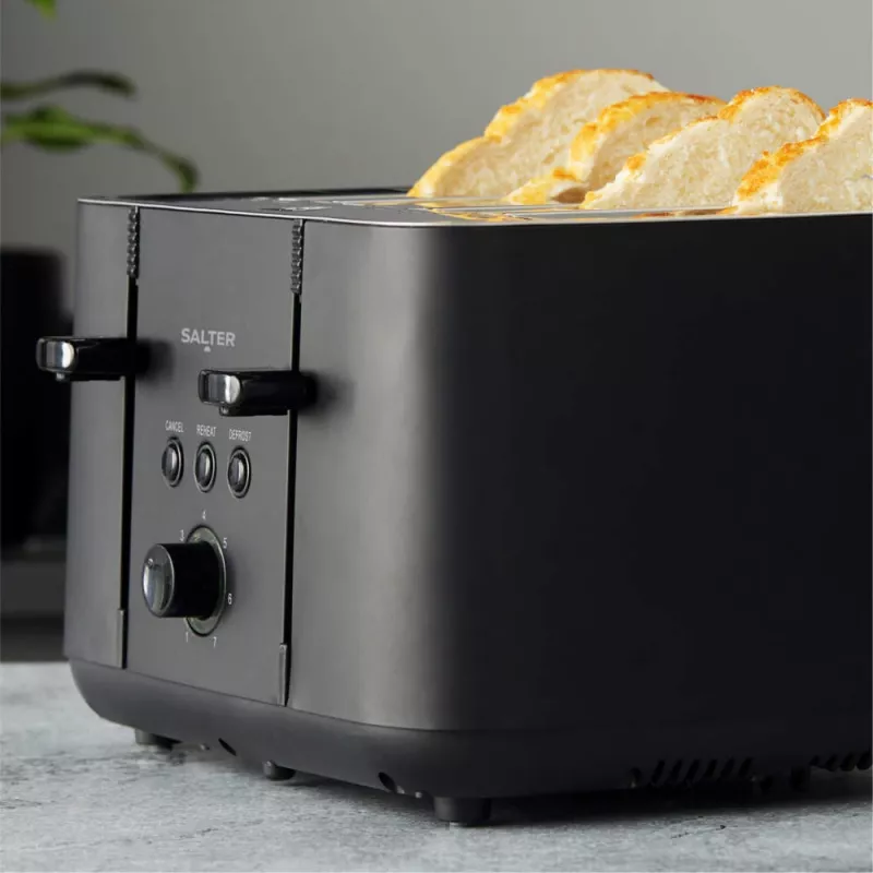 Salter EK5565MBLKFVDE Kuro 4-šķēlīšu tosteris