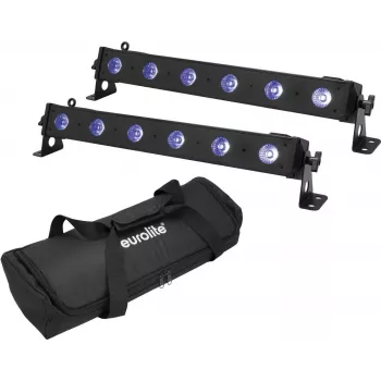 LED lineārais gaismeklis EUROLITE LED BAR-6 QCL RGB+UV komplekts 2 gab. — skatuves/arhitektūras apgaismojums, RGB + UV gaismas diodes