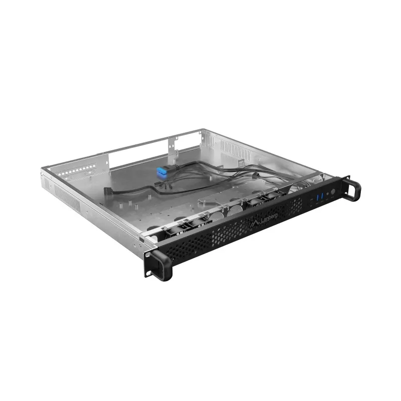 Rack Chassis Lanberg SC01-4201-10B 1U Melns 4 Ventilatori