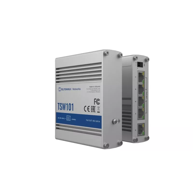Teltonika TSW101 Slēdzis 5xGbE Ethernet 4xPoE+
