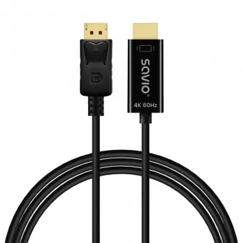 Savio CL-189 video kabeļa adapteris 1,5 m vīriešu uz vīriešu