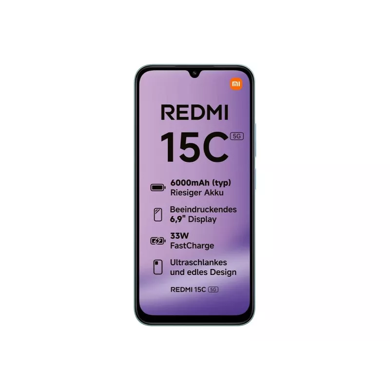 Xiaomi Redmi 15C 5G - 5G viedtālrunis - Dual-SIM - RAM 8 GB / Iekšējā atmiņa 128 GB - microSD slots - 6,9 collas - 1600 x 720 pikseļi (120 Hz)