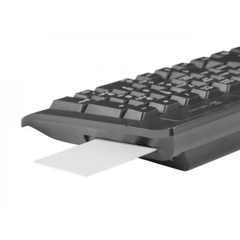 Vadu pilna izmēra NATEC Moray ES tastatūra ar USB, spāņu QWERTY, 105 taustiņi, ID karšu lasītājs, 1,5 m kabelis, melna